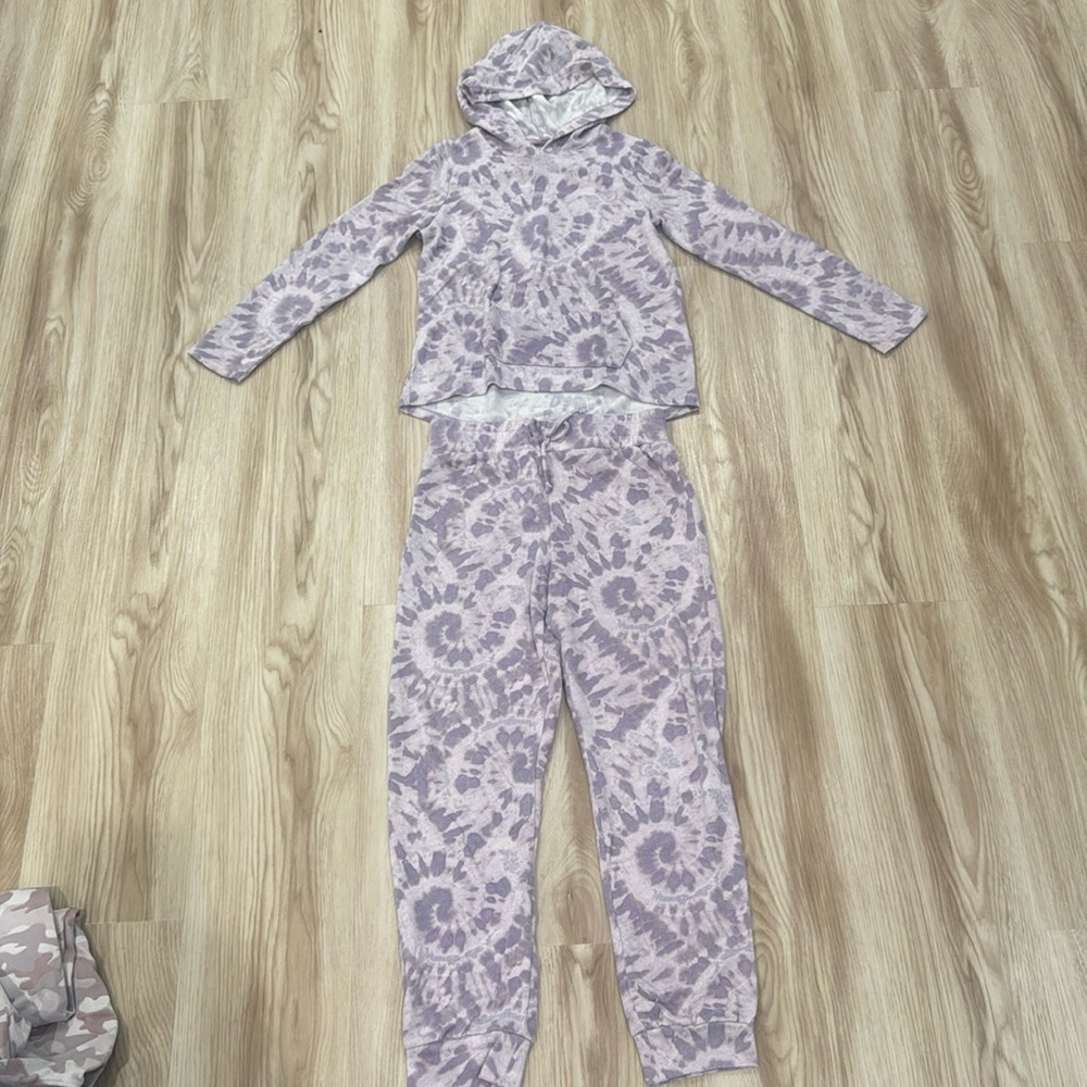 Self esteem girls M size 10 purple tie dye lounge set